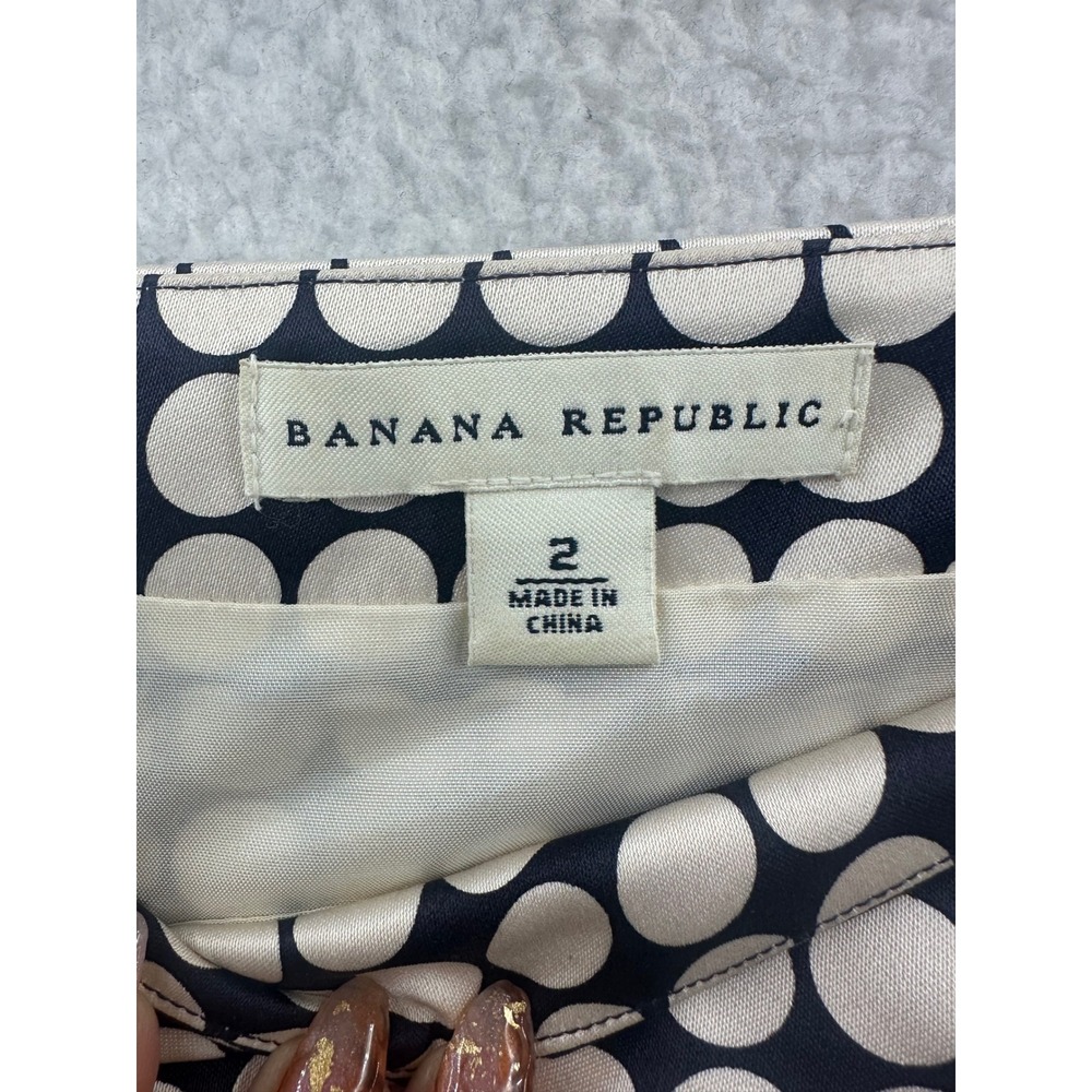 Banana Republic 100% Silk‎ Polka Dot Skirt Knee Length Lined Career - Picture 7 of 11
